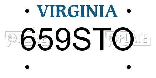 659STO Virginia License Plate