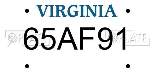 65AF91 Virginia License Plate