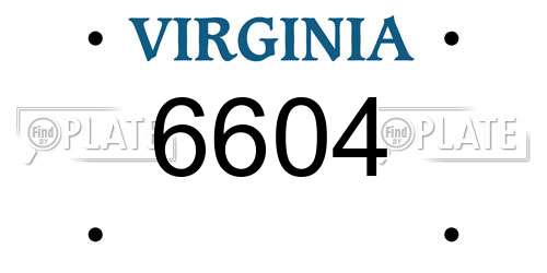 6604 Virginia License Plate