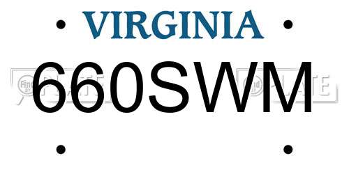 660SWM Virginia License Plate