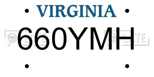 660YMH Virginia License Plate