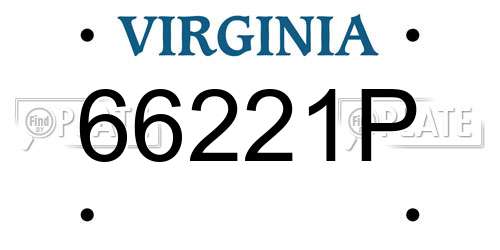 66221P Virginia License Plate