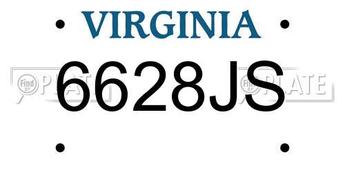 6628JS Virginia License Plate