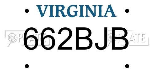 662BJB Virginia License Plate