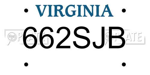 662SJB Virginia License Plate