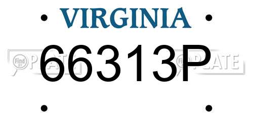66313P Virginia License Plate