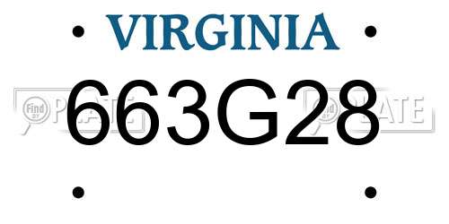 663G28 Virginia License Plate
