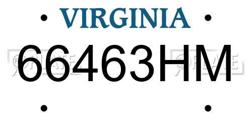66463HM Virginia License Plate