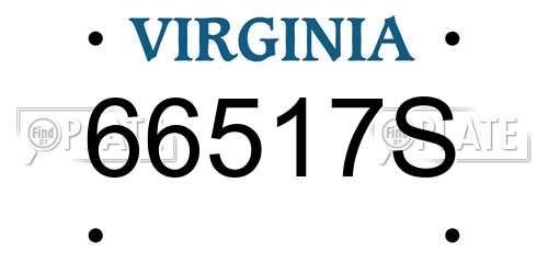 66517S Virginia License Plate