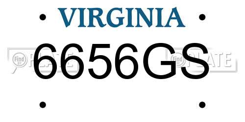 6656GS Virginia License Plate