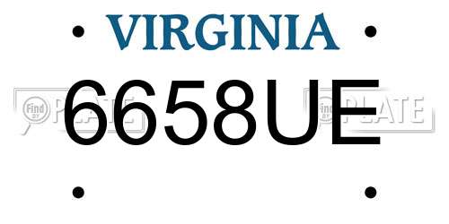 6658UE Virginia License Plate