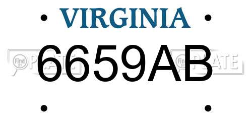 6659AB Virginia License Plate