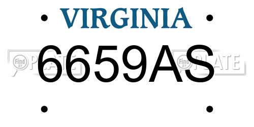 6659AS Virginia License Plate