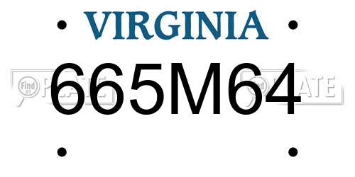 665M64 Virginia License Plate