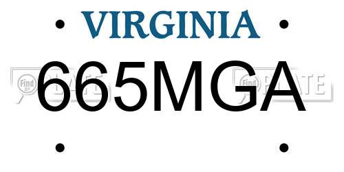 665MGA Virginia License Plate
