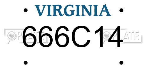 666C14 Virginia License Plate