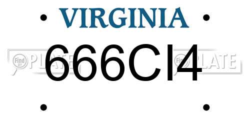 666CI4 Virginia License Plate