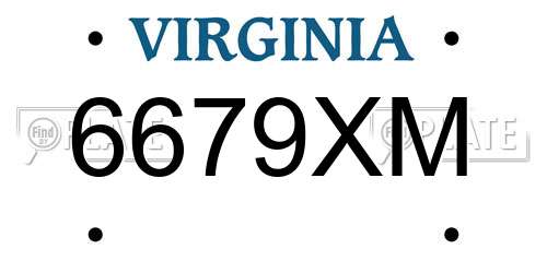 6679XM Virginia License Plate