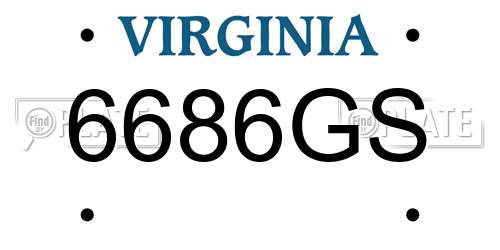 6686GS Virginia License Plate