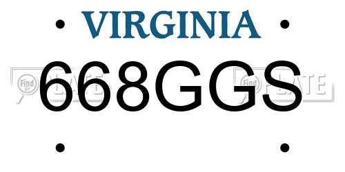 668GGS Virginia License Plate
