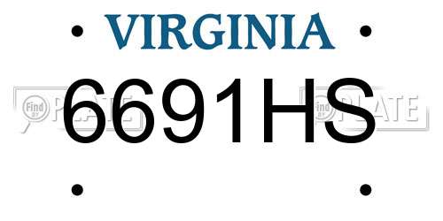 6691HS Virginia License Plate