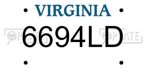 6694LD Virginia License Plate