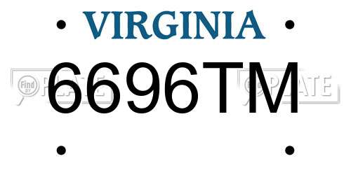 6696TM Virginia License Plate