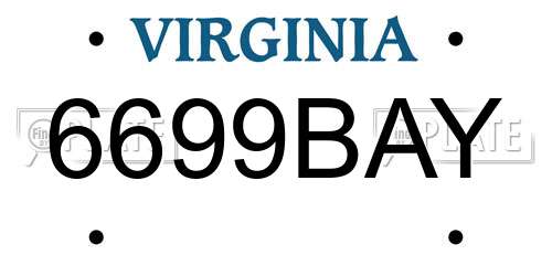 6699BAY Virginia License Plate