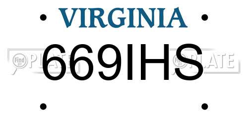 669IHS Virginia License Plate