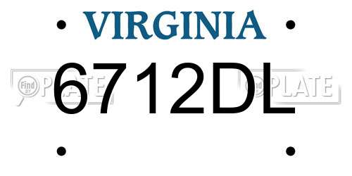 6712DL Virginia License Plate