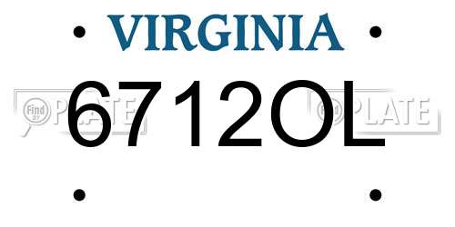 6712OL Virginia License Plate