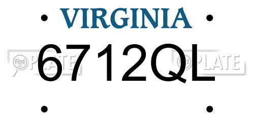 6712QL Virginia License Plate