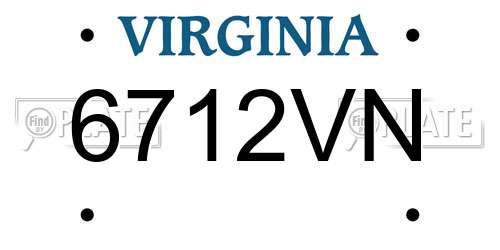 6712VN Virginia License Plate