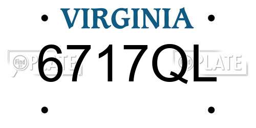 6717QL Virginia License Plate