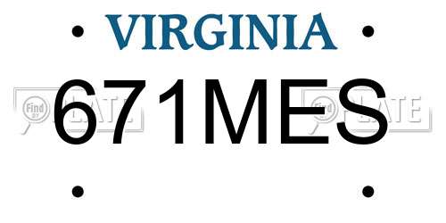 671MES Virginia License Plate