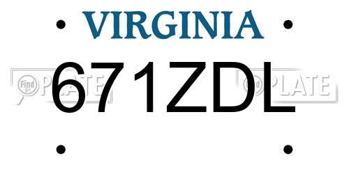 671ZDL Virginia License Plate