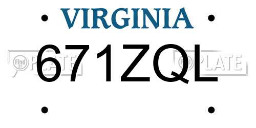 671ZQL Virginia License Plate