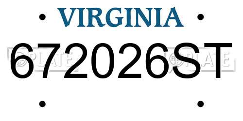 672026ST Virginia License Plate