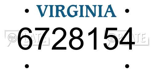 6728154 Virginia License Plate