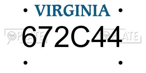 672C44 Virginia License Plate
