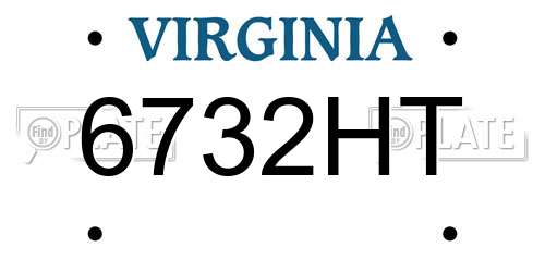 6732HT Virginia License Plate