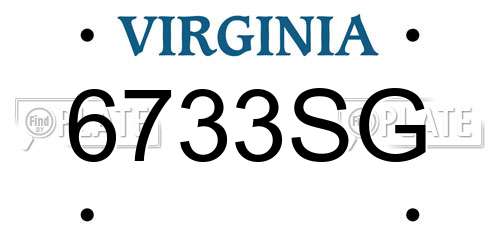 6733SG Virginia License Plate