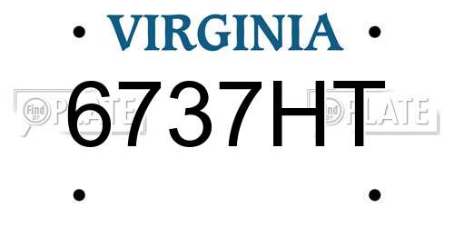 6737HT Virginia License Plate