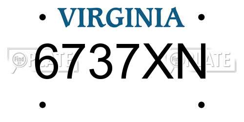 6737XN Virginia License Plate