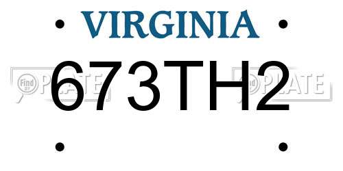 673TH2 Virginia License Plate