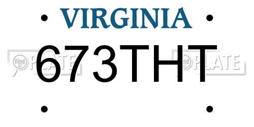 673THT Virginia License Plate