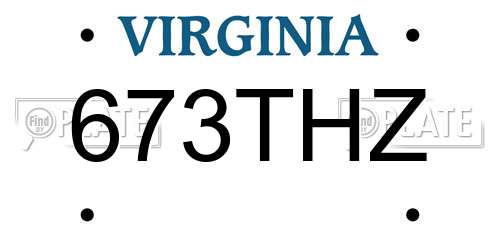 673THZ Virginia License Plate