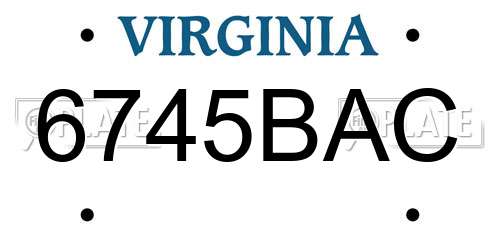 6745BAC Virginia License Plate