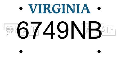 6749NB Virginia License Plate