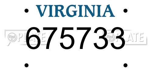 675733 Virginia License Plate